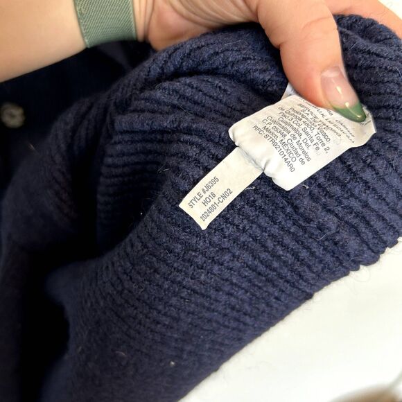 J.crew Long Sleeve Double Breasted Cardigan Jacket Navy XXS Wool Alpaca - Picture 9 of 16